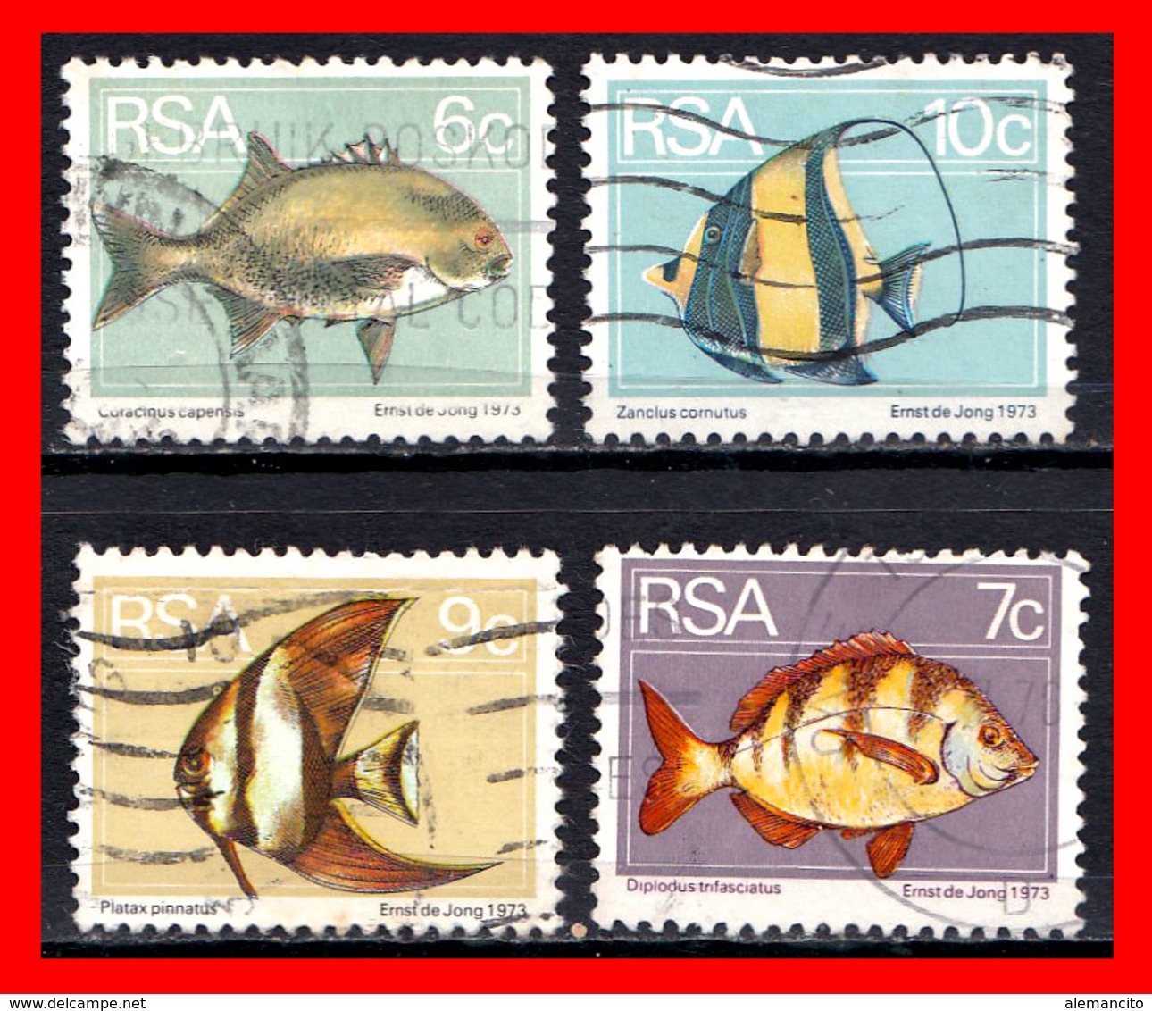 SUIDWES AFRICA 4 SELLOS AÑO 1975 GALJOEN - Timbres De Service