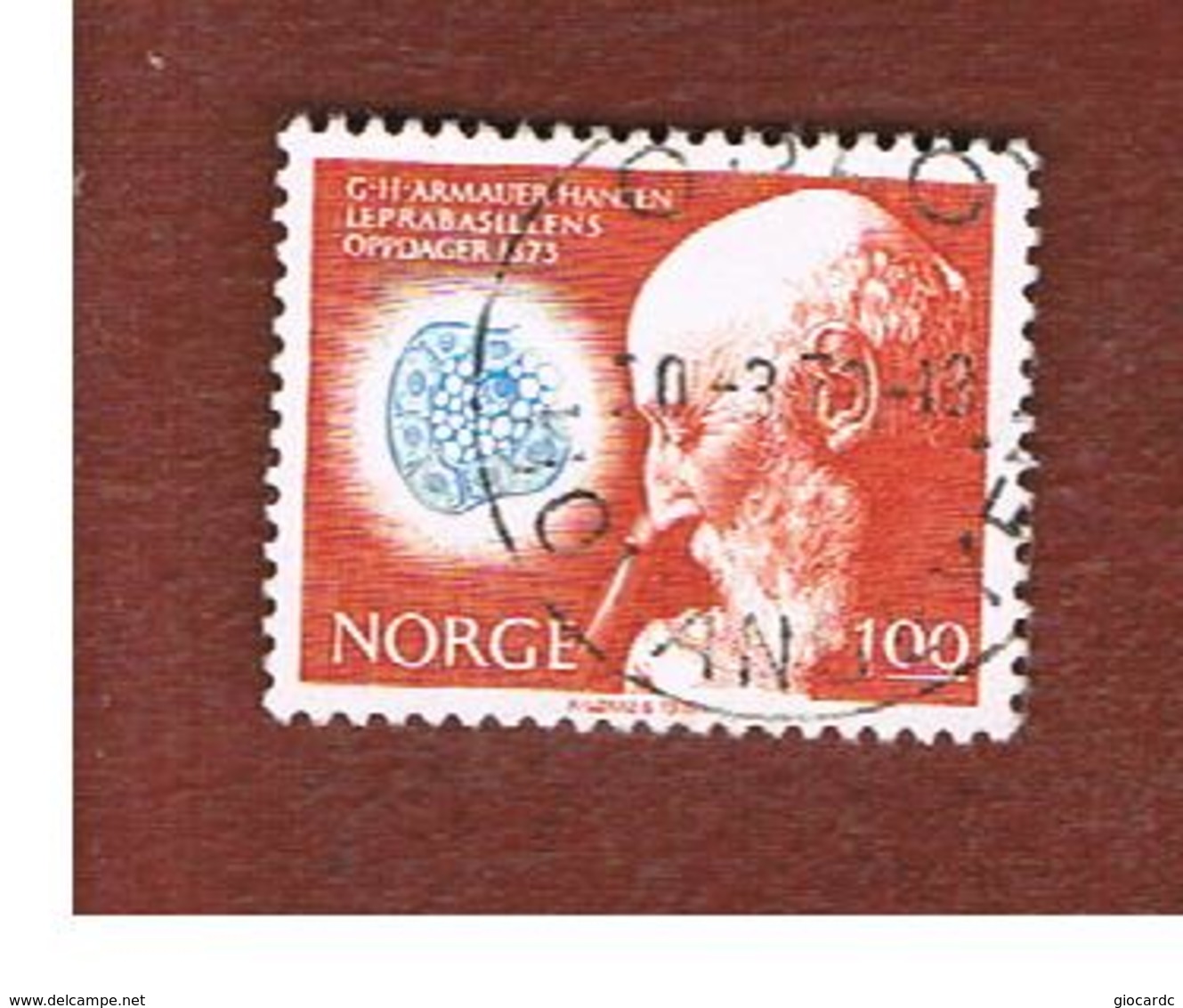 NORVEGIA  (NORWAY)    SG 696  -   1973  A. HANSEN (LEPROSY BACILLUS)    -   USED ° - Usati