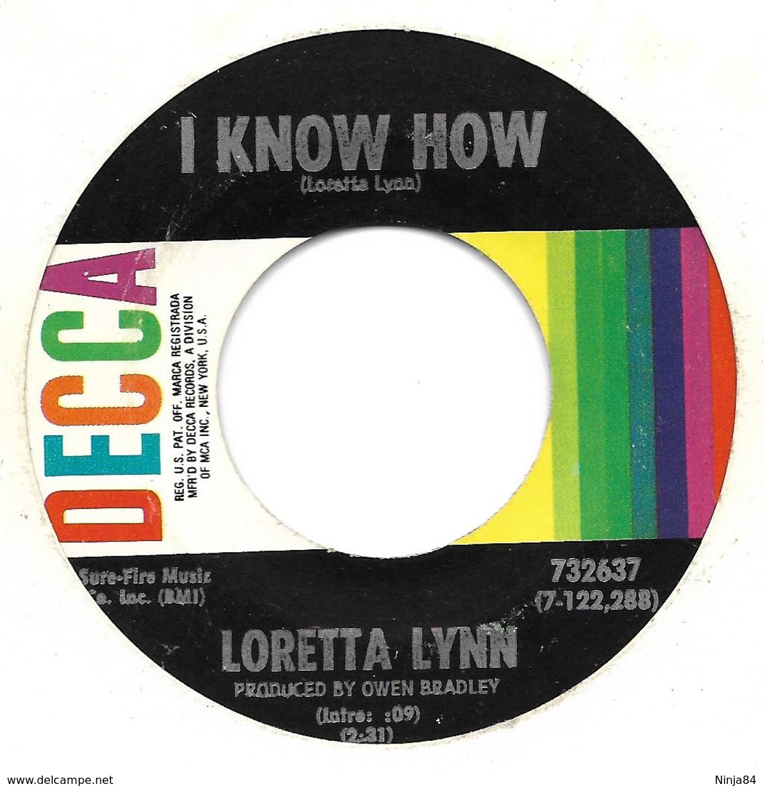 SP 45 RPM (7")   Loretta Lynn   "  I Know How  "  USA - Autres - Musique Anglaise