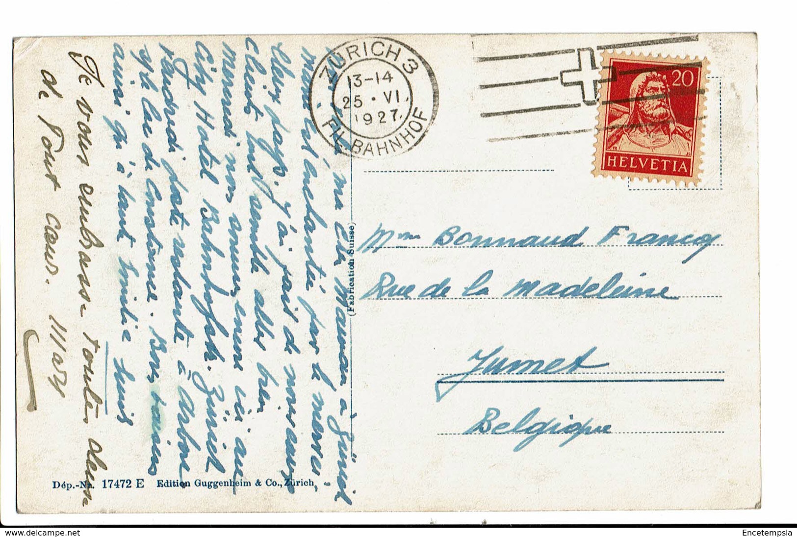 CPA - Carte Postale -Suisse-Zurich - Utoquai-1927 - S5009 - Zürich