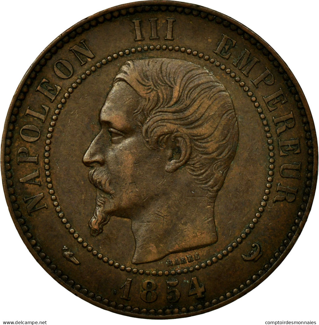 Monnaie, France, 10 Centimes, 1854, Lille, TTB, Bronze, Gadoury:251, KM:M25 - D. 10 Centimes