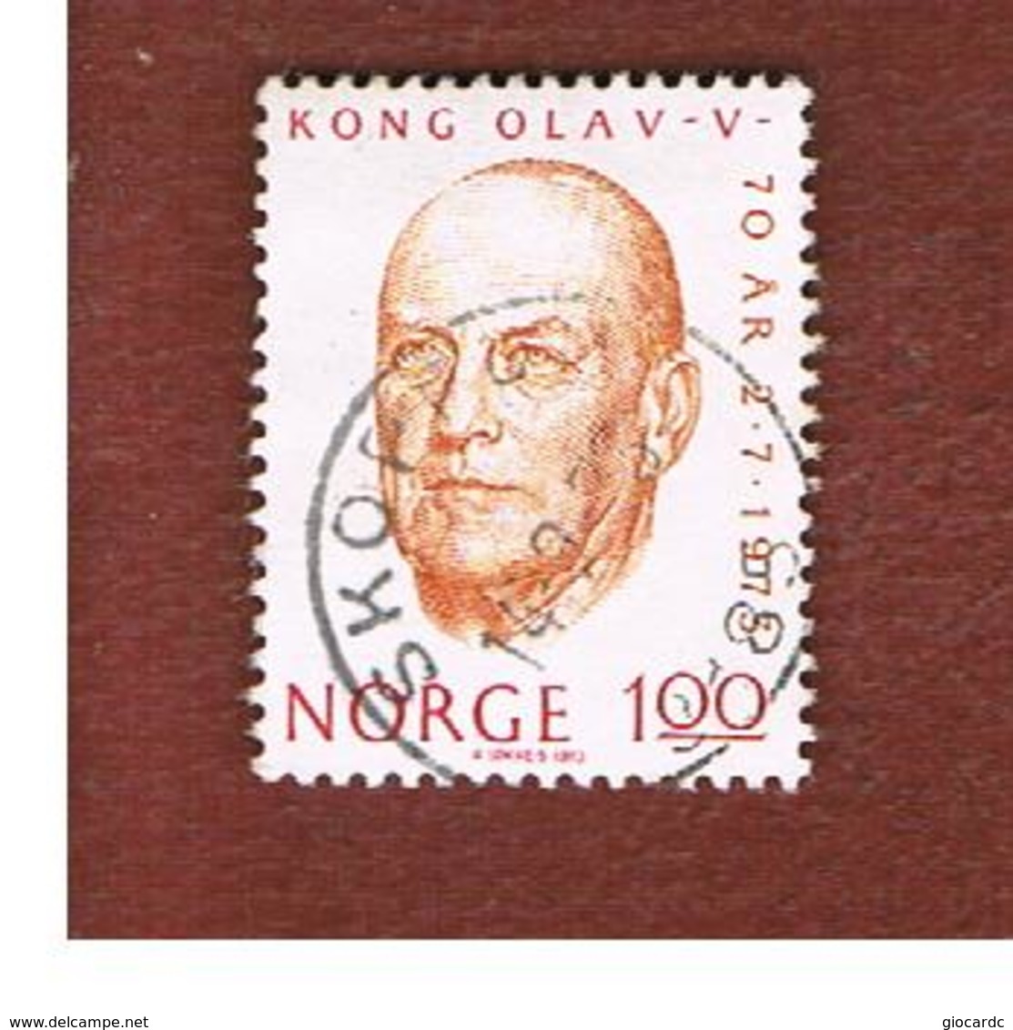 NORVEGIA  (NORWAY)    SG 702  -   1973  KING OLAV' S 70^ BIRTHDAY    -   USED ° - Oblitérés