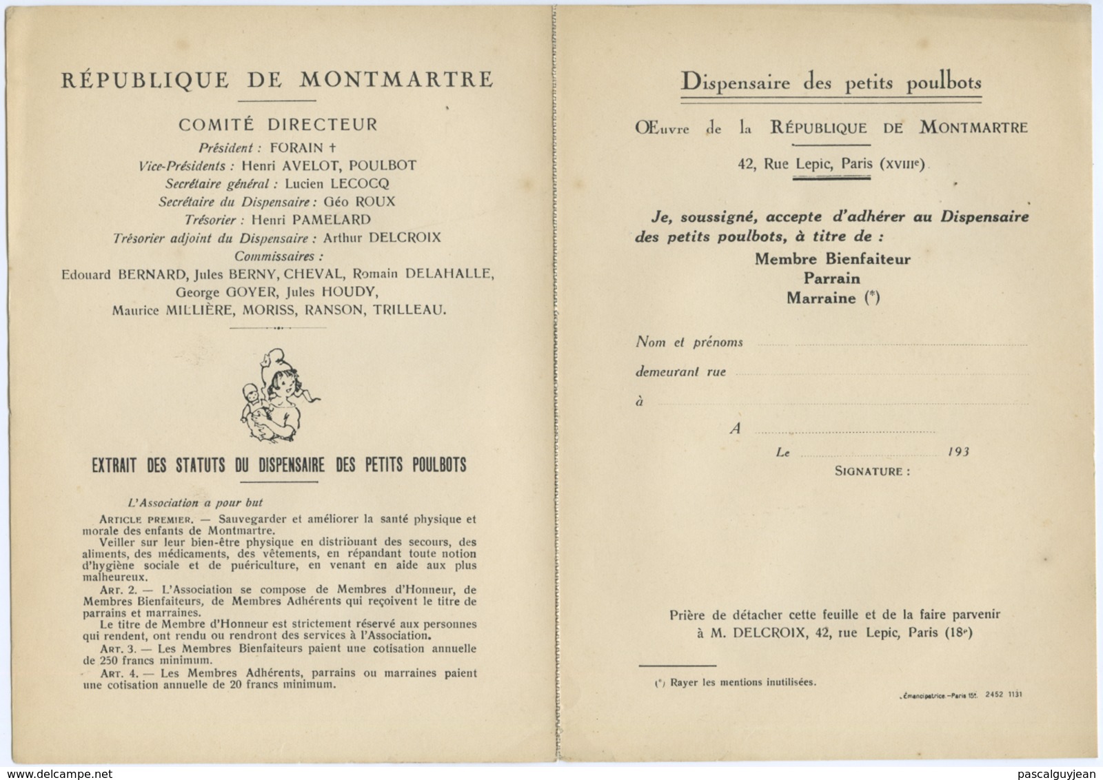 ALMANACH 1931 DE LA REPUBLIQUE DE MONTMARTRE - 1901-1940