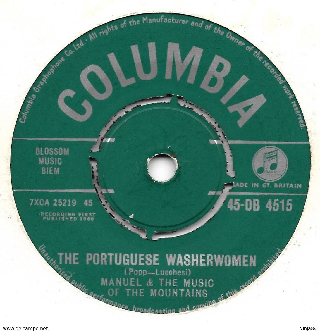 SP 45 RPM (7")   Manuel & The Music Of The Mountains  "  The Portuguese Washerwomen  " Angleterre - Autres - Musique Anglaise