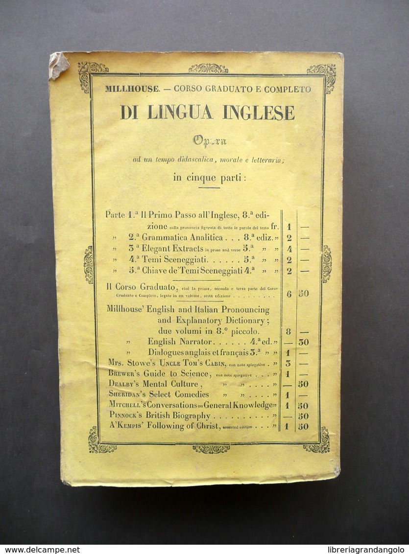 Uncle Tom's Cabin Harriet Beecher Stowe Millhouse Milan 1853 Note Italiano - Non Classificati