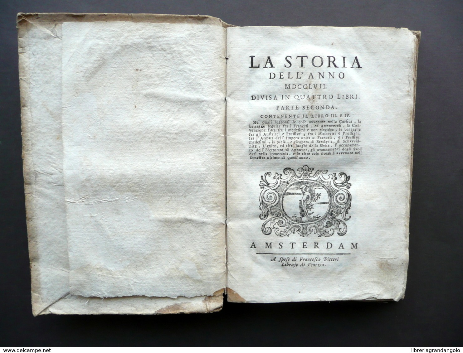 Corsica Mario Matra Pasquale Paoli Storia Dell'Anno 1757 Pitteri Amsterdam - Non Classés