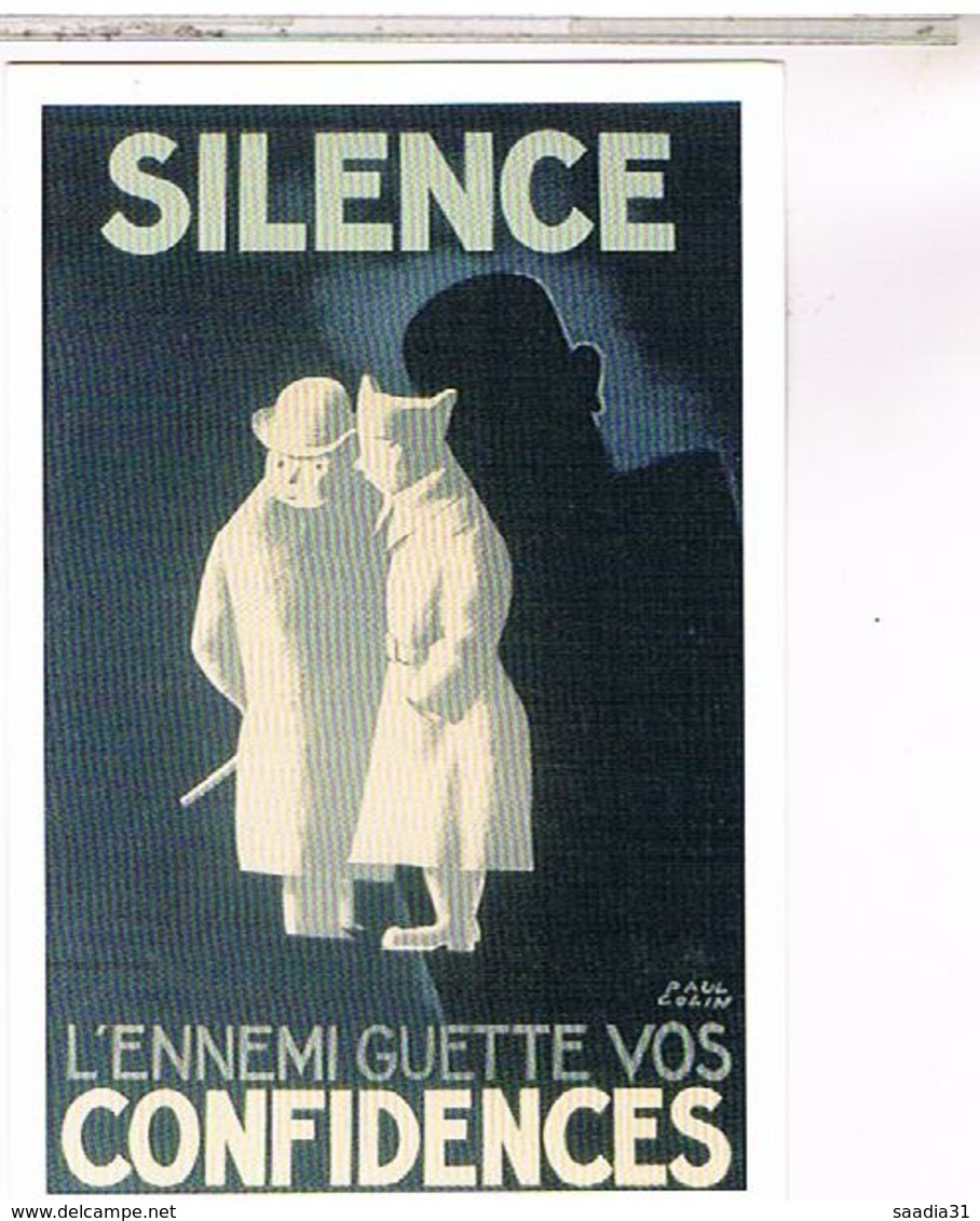 PUBLICITE   CPM  SILENCE AFFICHE DE PAUL COLIN - Publicité