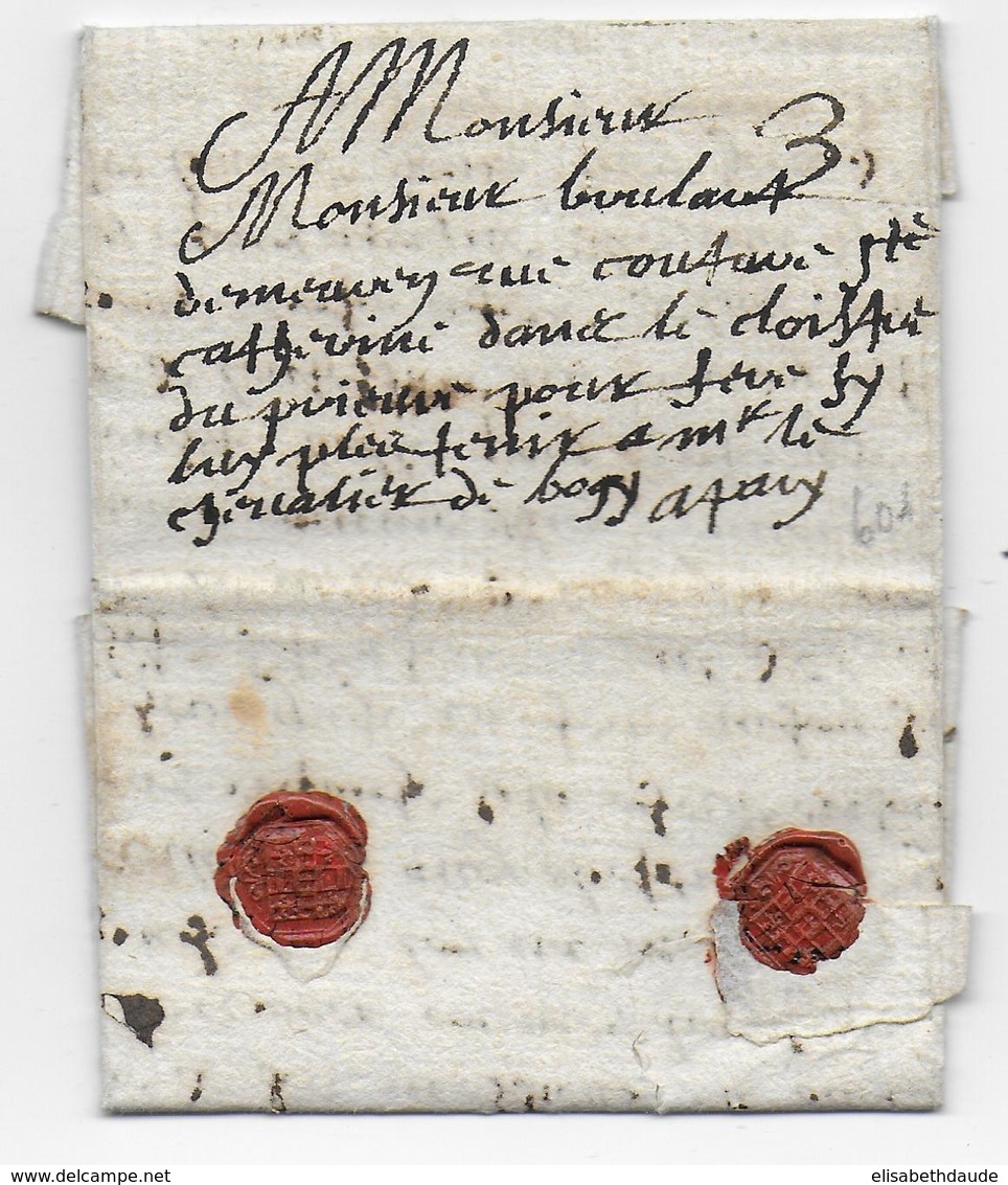 1679 - LETTRE Avec CACHET De CIRE Et TAXE "3" - ....-1700: Précurseurs