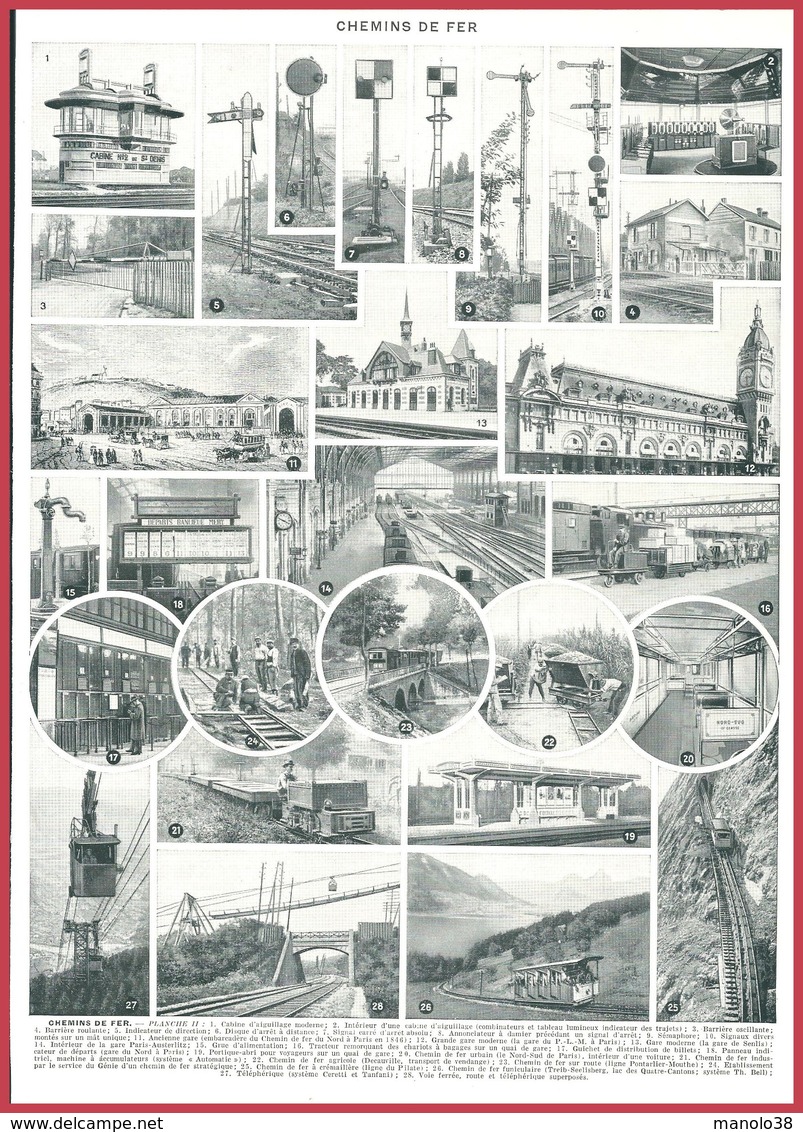 Chemins De Fer. Chemin De Fer. Locomotives, Matériels, Gares... Larousse 1948 - Autres & Non Classés