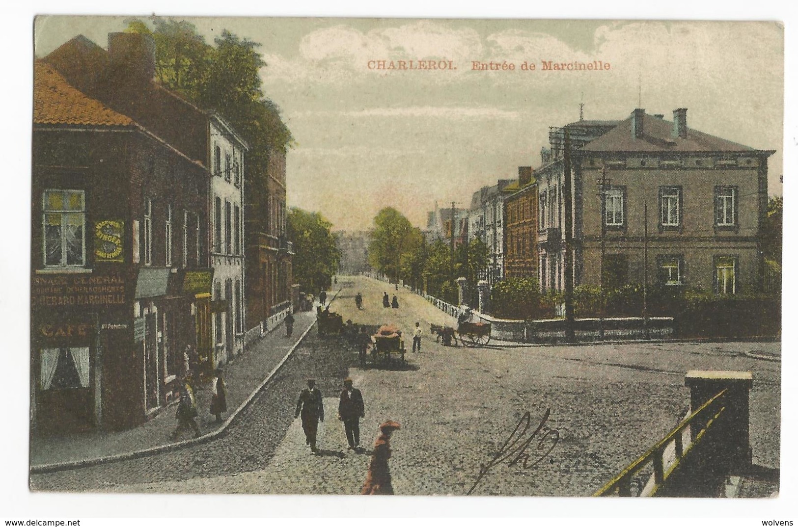Charleroi Entrée De Marcinelle 1908 Carte Postale Ancienne Animée - Charleroi