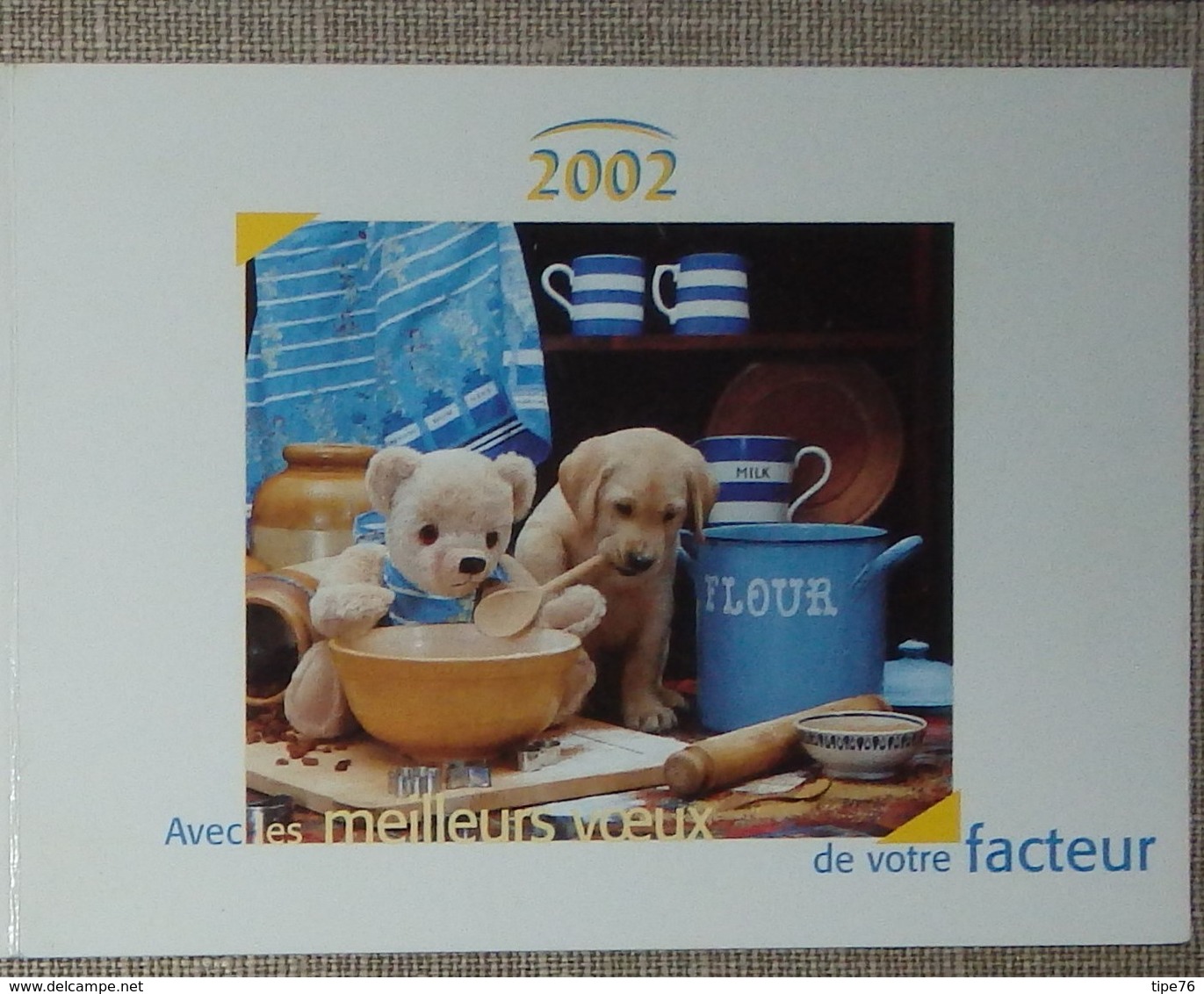 Petit Calendrier Poche 2002 Lavigne PTT Facteur Ours En Peluche Chien Chiot - Petit Format : 2001-...