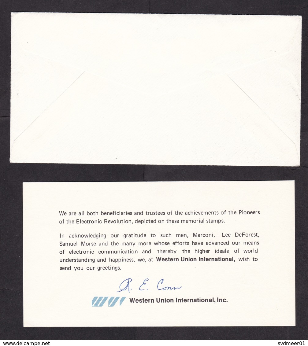 USA: Cover To Switzerland, 1973, 4 Stamps, Electronics, Radio, Technology, Advertisment Western Union (traces Of Use) - Brieven En Documenten