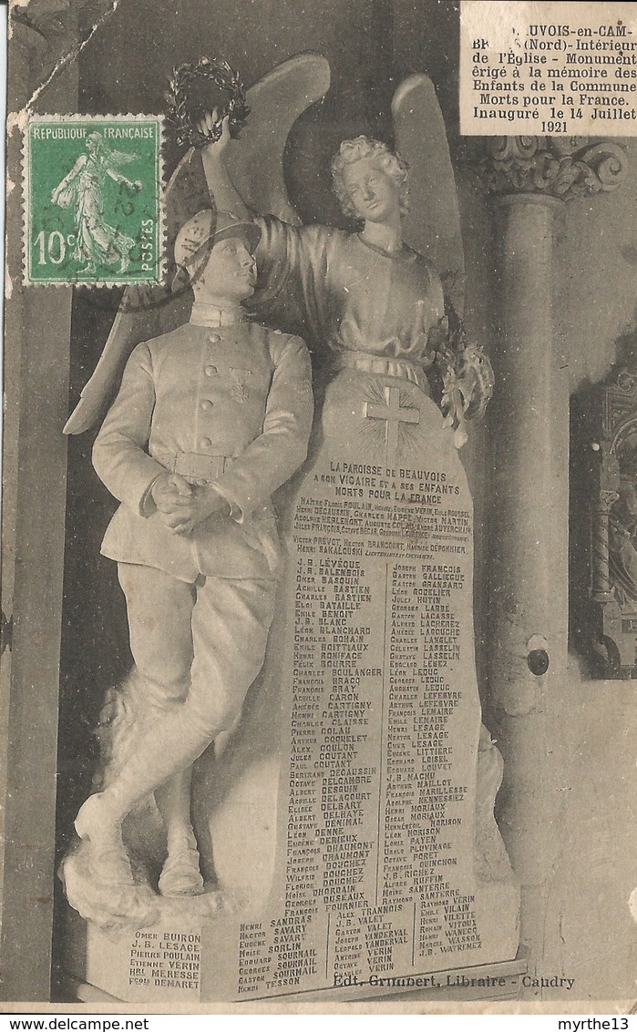 59 BEAUVOIS En CAMBRAISIS  1923 - Monumentos