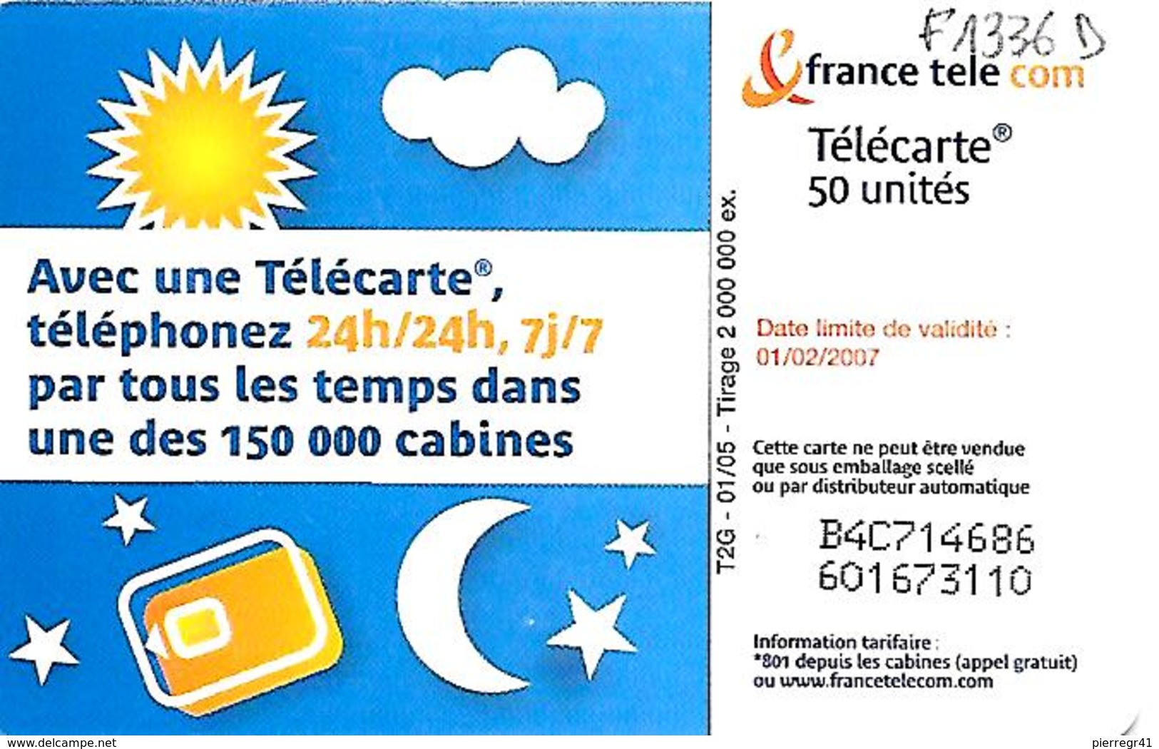 TC°-PUBLIC-F1336D-50U-GEM1-01/05-CABINE GARCON- -UTILISE-TBE- - 2004