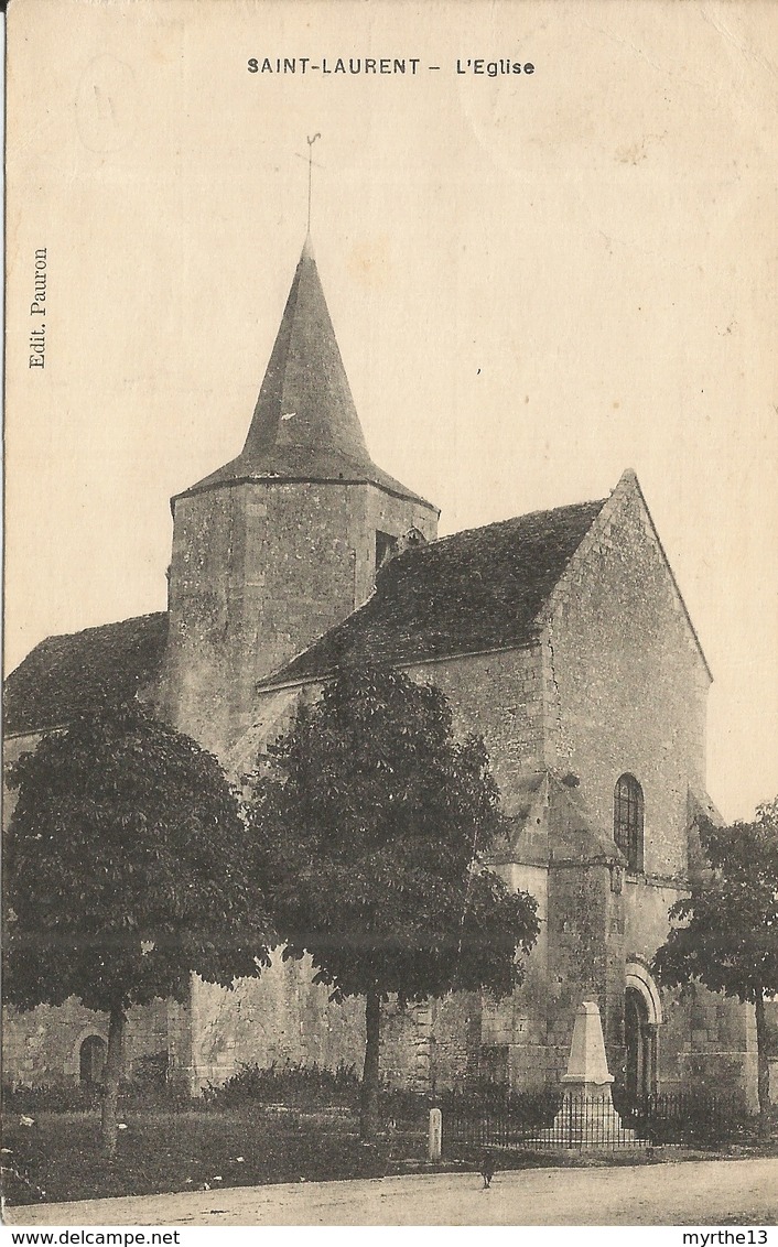 58 SAINT LAURENT L'Eglise 1923 - Eglises Et Couvents