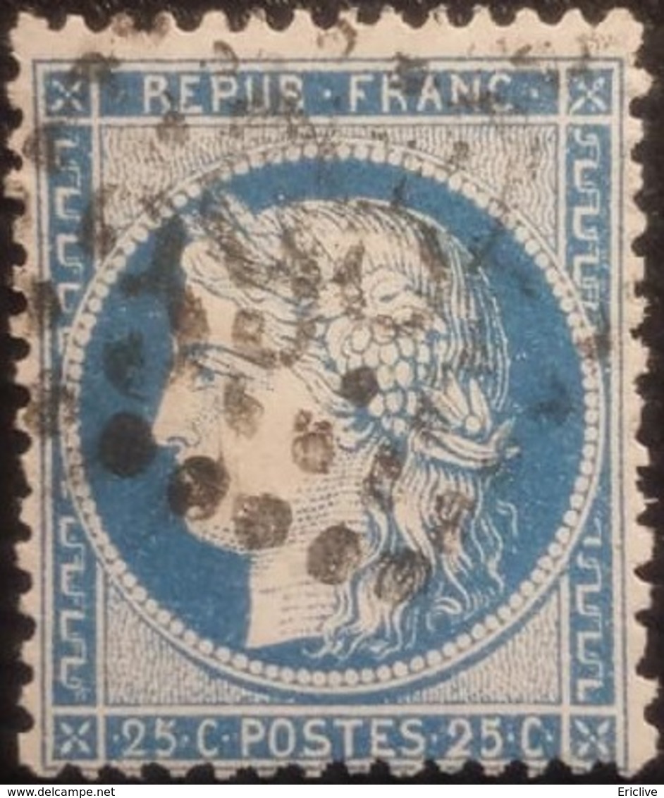 FRANCE Y&T N°60C Cérès 25c Bleu. Oblitéré Losange GC. N°3982 - 1871-1875 Cérès