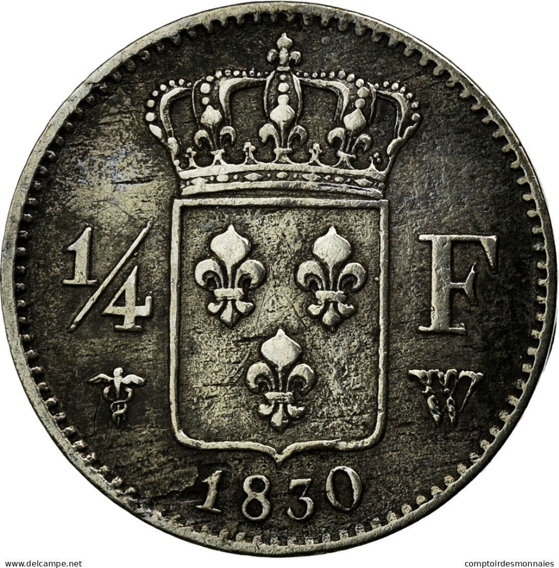 Monnaie, France, Charles X, 1/4 Franc, 1830, Lille, TTB, Argent, Gadoury:353 - F. 25 Centimes