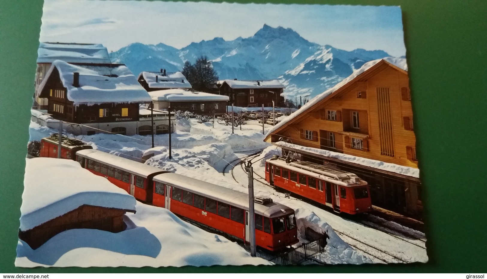 CPSM VILLARS ALPES VAUDOISES SUISSE GARE ET DENTS DU MIDI  LIGNE TRAIN CHEMIN DE FER - Stations With Trains