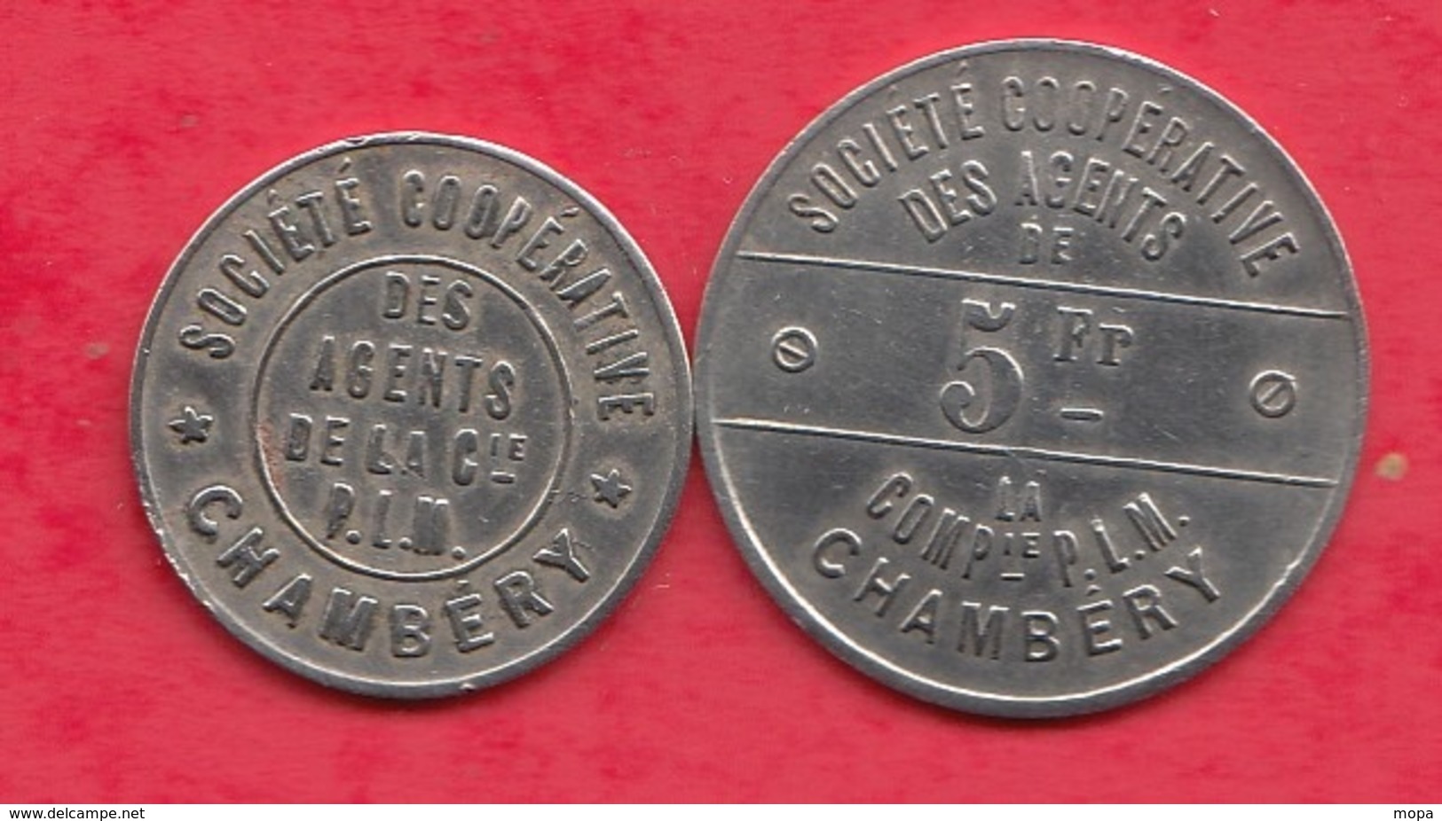 2 Jetons Chambéry(   PLM -1898) Dans L 'état - Monétaires / De Nécessité