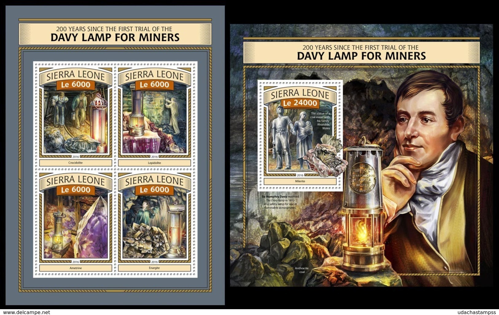 Sierra Leone 2016, Davy Lamp For Miners, Klb + S/s MNH - Non Classés