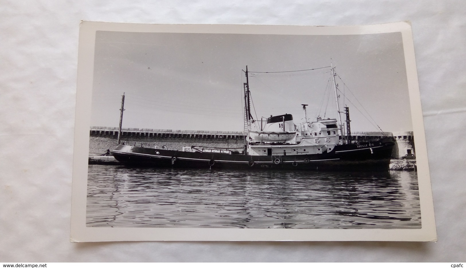 Carte Photo Du Remorqueur "Abeille N°15" / Marine Marchande / Photo Sport Baudelaire - Tugboats