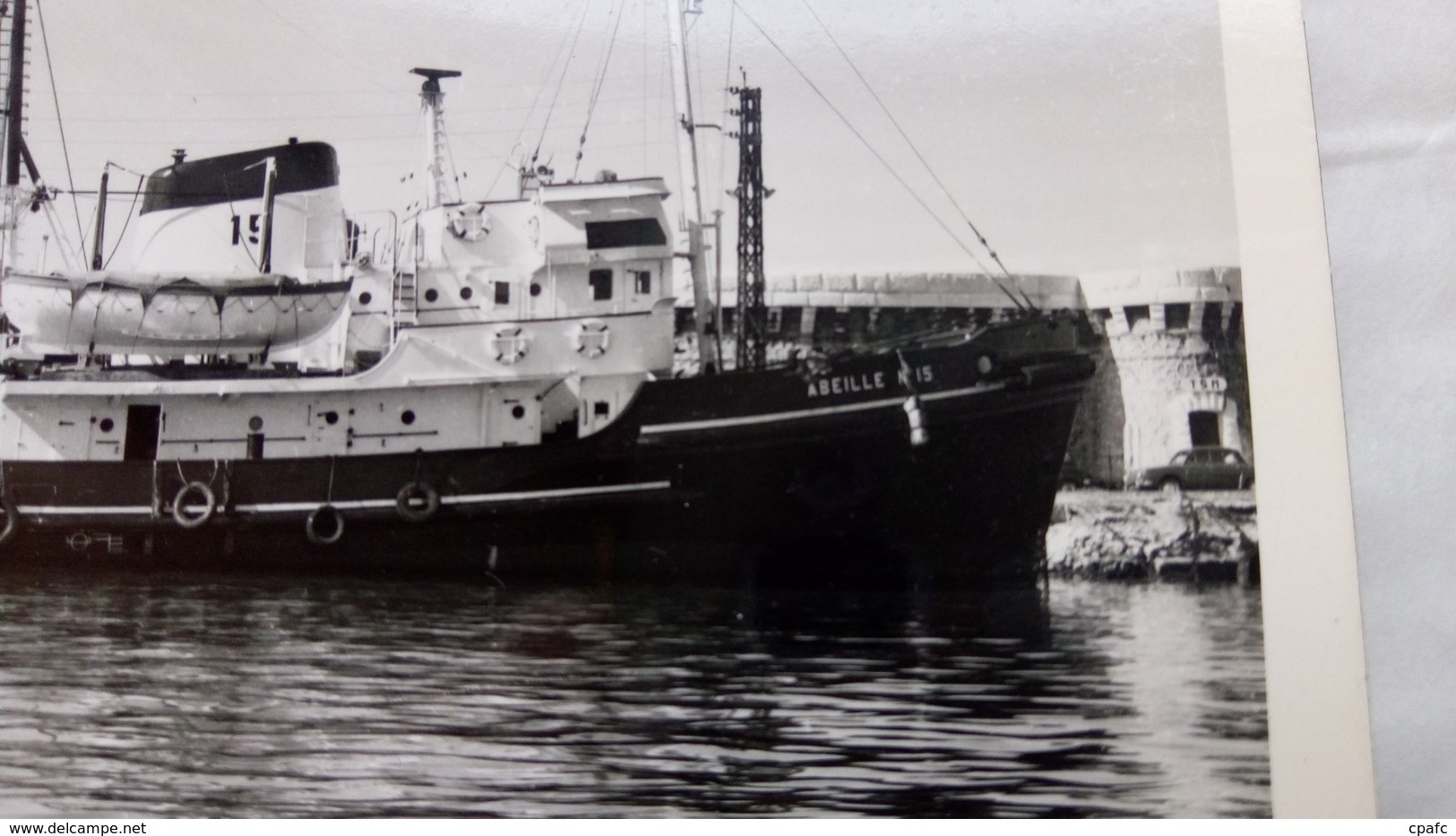 Carte Photo Du Remorqueur "Abeille N°15" / Marine Marchande / Photo Sport Baudelaire - Tugboats