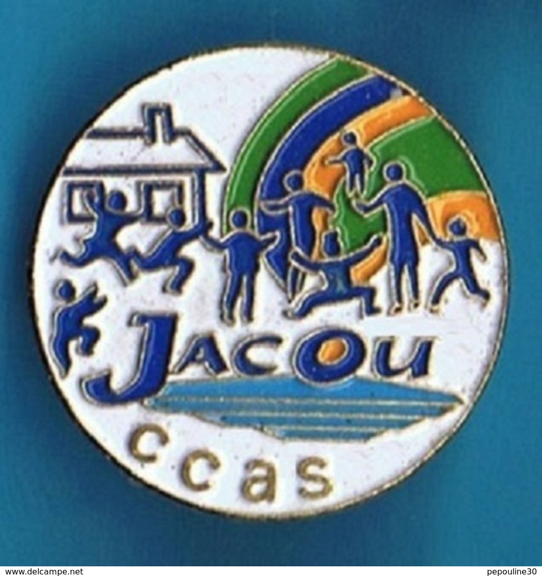 PIN'S //  ** C.C.A.S / JACOU HÉRAULT ** . (Ø 3 Cm) - EDF GDF