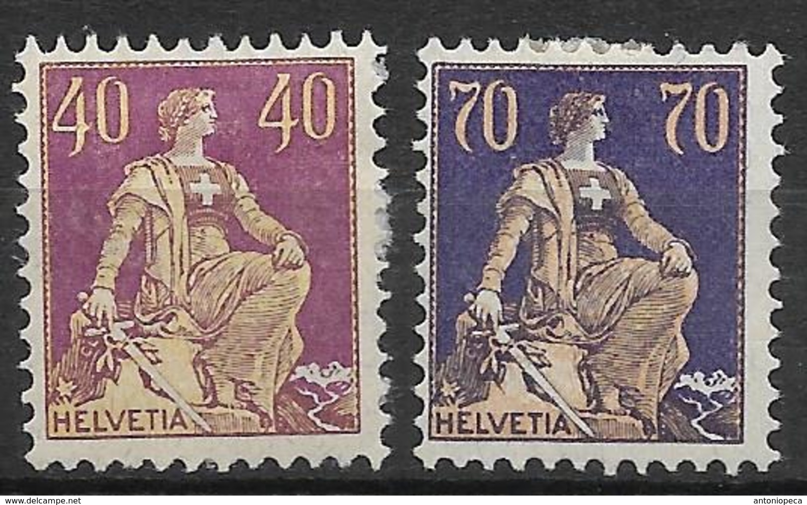 SVIZZERA 1924-25 Impostazione Helvetia 2v Nuovi , MH* - Ongebruikt