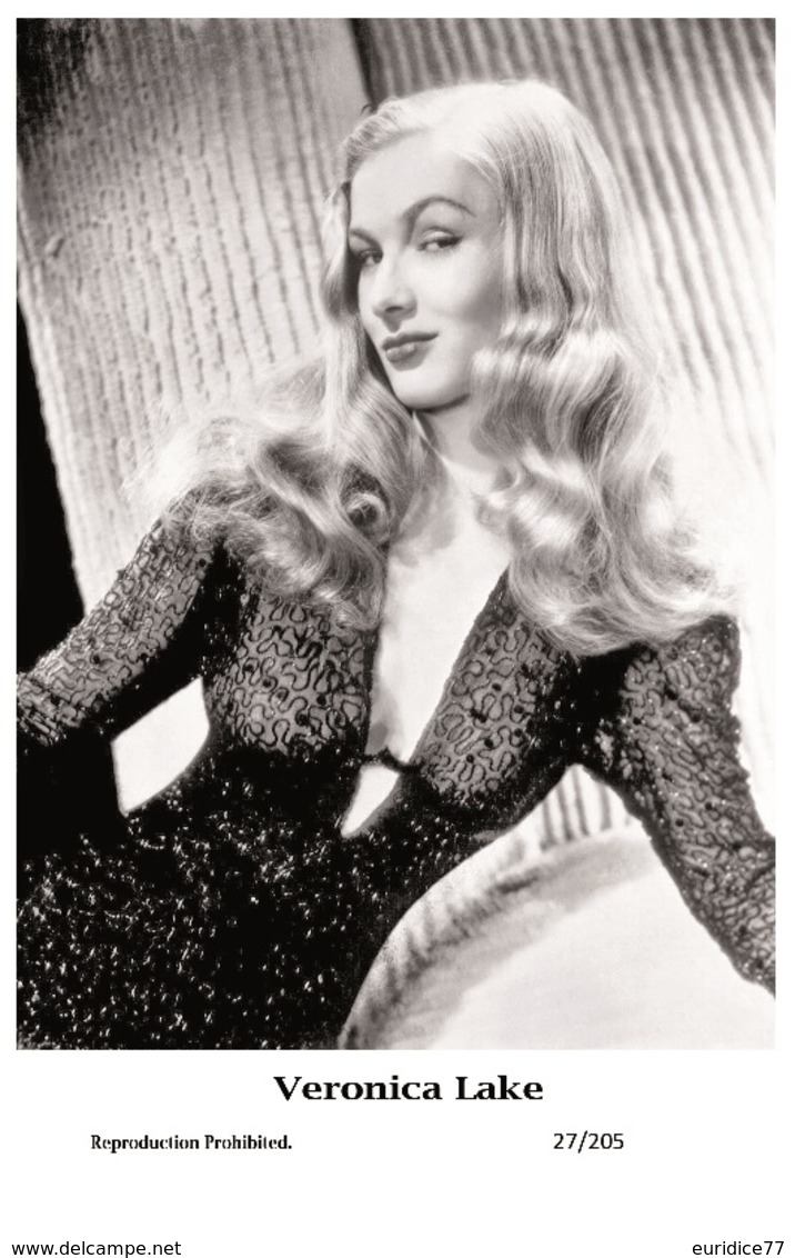 VERONICA LAKE - Film Star Pin Up PHOTO POSTCARD - 27-205 Swiftsure Postcard - Artistas