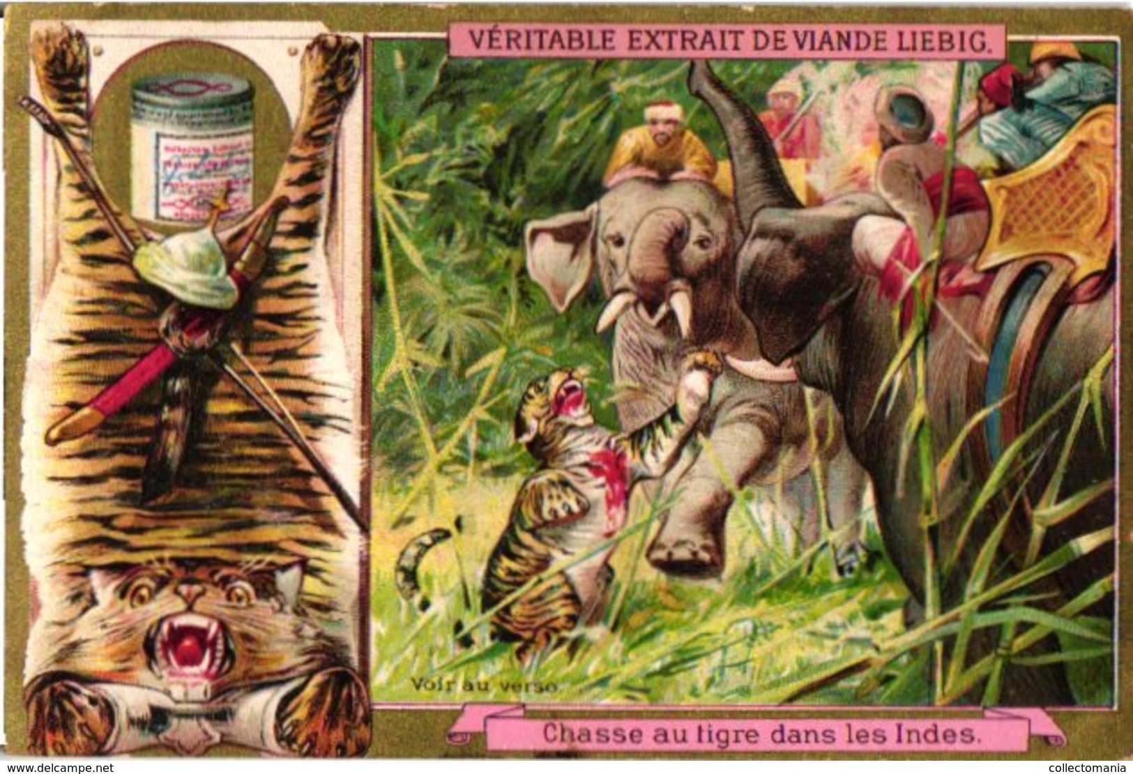 0438   Liebig 6 Cards--C1895 Game Hunting-Chasse-Groenland- Ijsbeer-Indie Tijgerjacht Met Olifant-Schotland-tirol- - Liebig