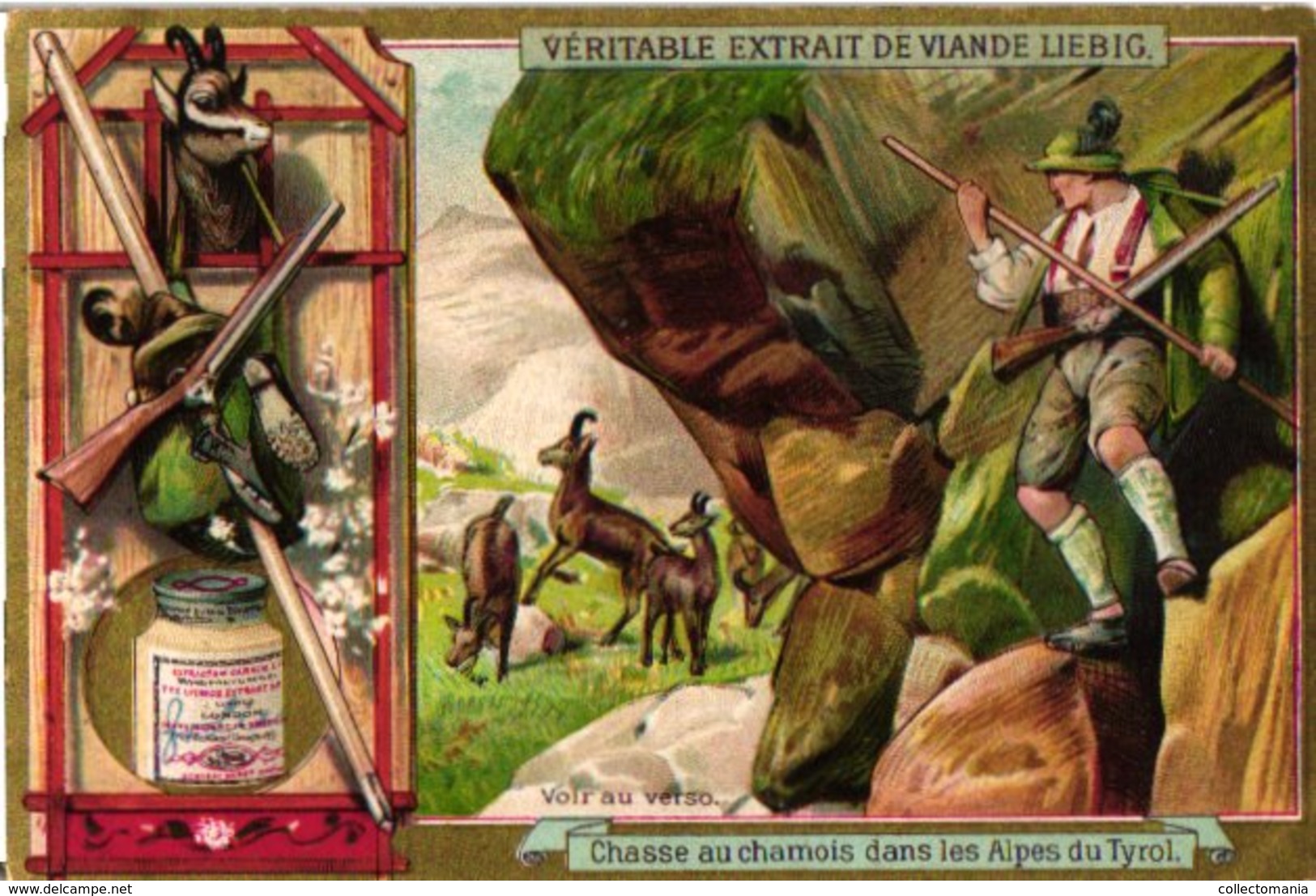 0438   Liebig 6 Cards--C1895 Game Hunting-Chasse-Groenland- Ijsbeer-Indie Tijgerjacht Met Olifant-Schotland-tirol- - Liebig