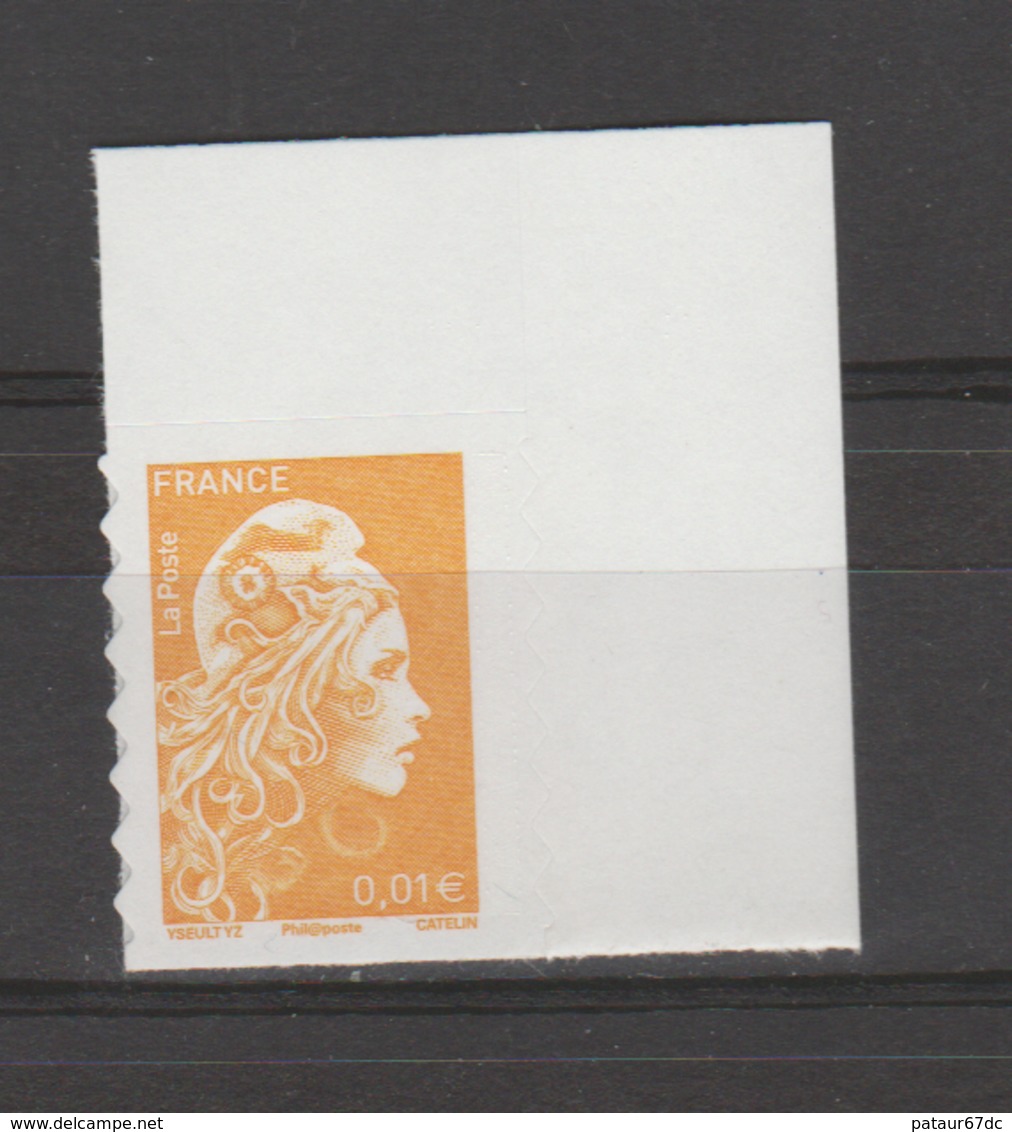 FRANCE / 2018 / Y&T N° AA 1594 ** : Marianne D'YZ (adhésif De Feuille) 0.01 € X 1 CdF Sup D - état D'origine - Autres & Non Classés