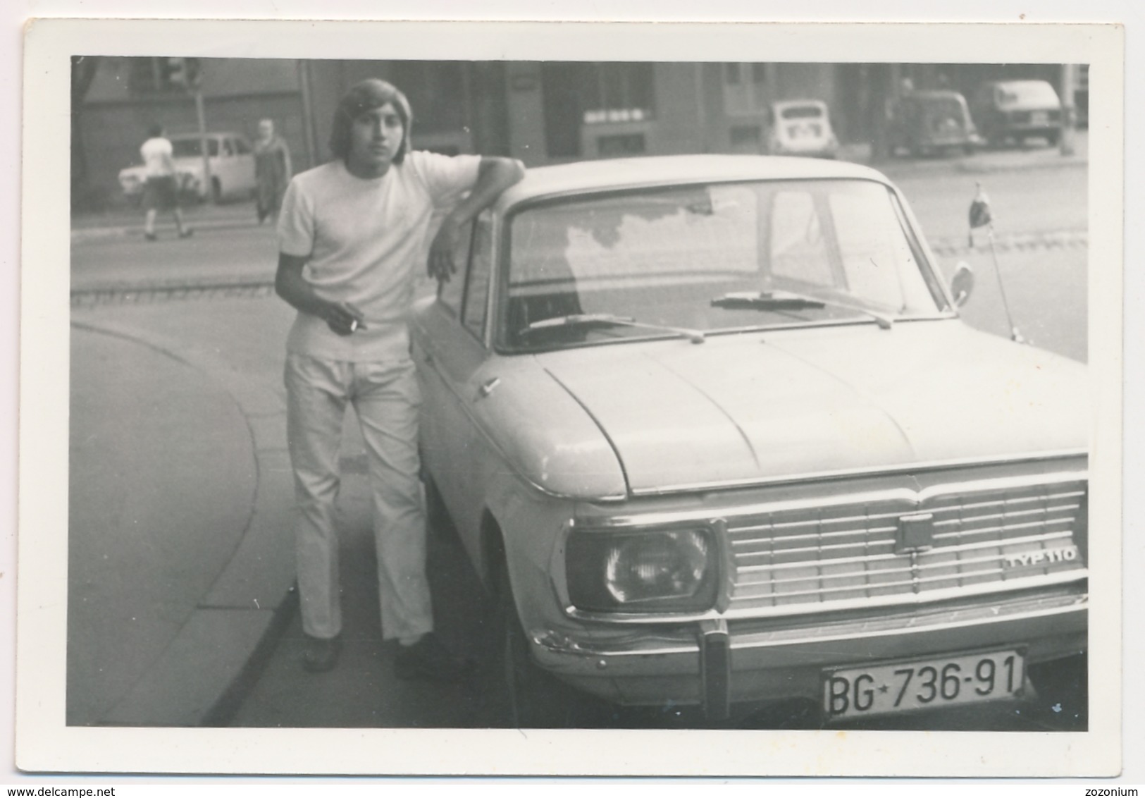 REAL PHOTO, Guy Next To Old Car,NSU , Automobilia, Auto, Serbia ,ORIGINAL - Automobiles