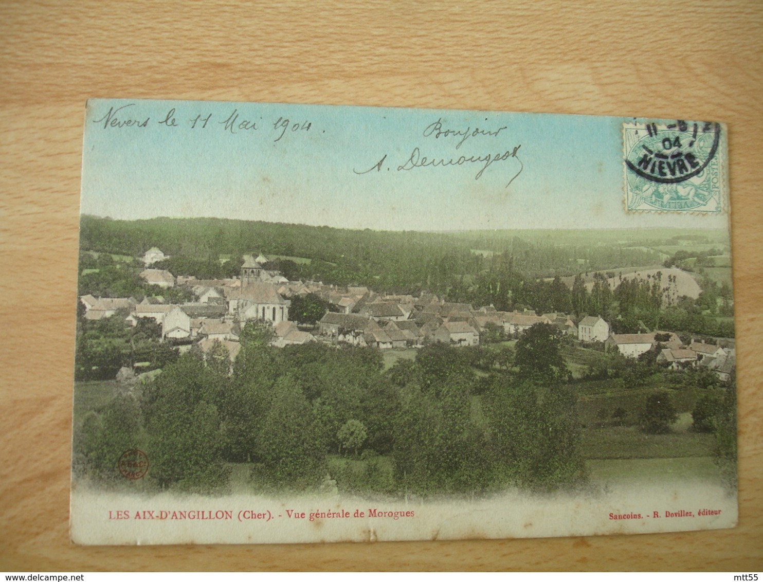 18 Les Aix D Angillon Carte Colorisee Vue Generale - Autres & Non Classés