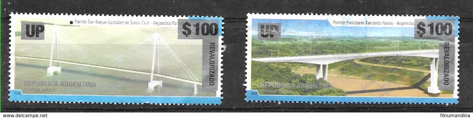 ARGENTINA 2018 NEW EMERGENCY ISSUE O/P 100 P BRIDGES UP SET USED - Oblitérés