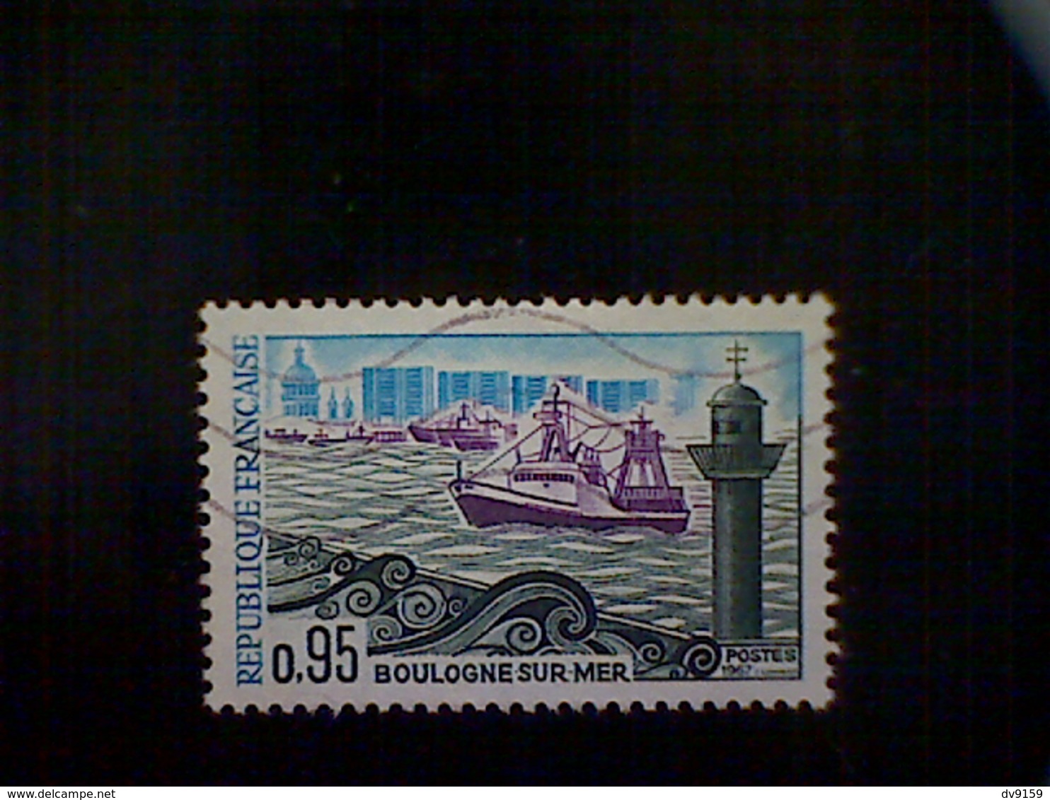 France, Scott #1189, Used, 1967, French Cities: Boulogne Sur Mer, 0.95frs, Blue, Lilac, And Green - Oblitérés