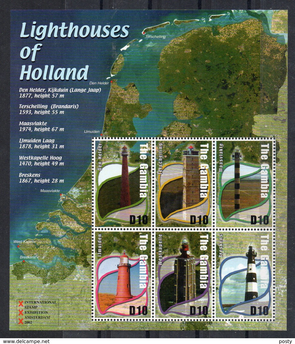 GAMBIE - GAMBIA - LIGHTHOUSES OF HOLLAND - PHARE DES PAYS-BAS - B/F - M/S - 2002 - - Gambie (1965-...)