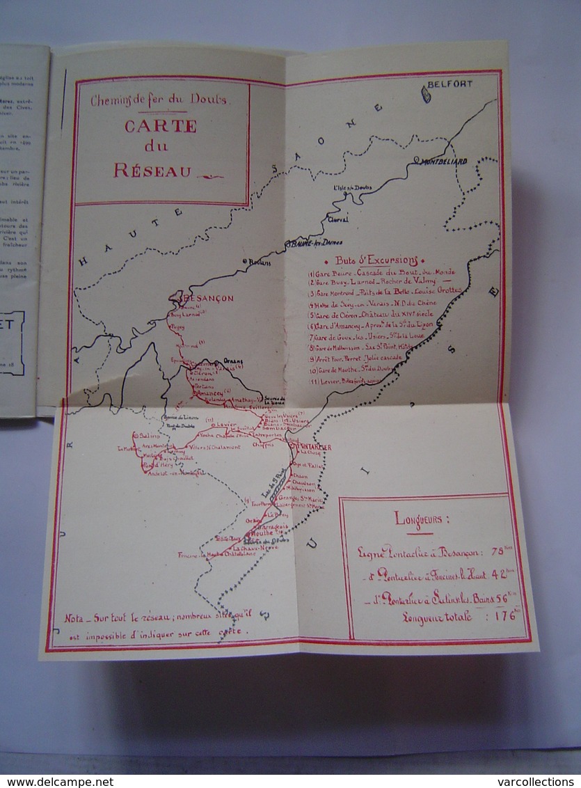 BROCHURE Ancienne : GUIDE HORAIRES / AUTORAIL - CHEMINS DE FER DU DOUBS 1934 - Dépliants Touristiques