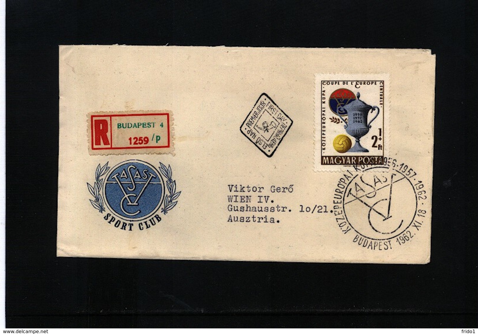 Hungary 1962 Central European Football Cup FDC - Briefe U. Dokumente