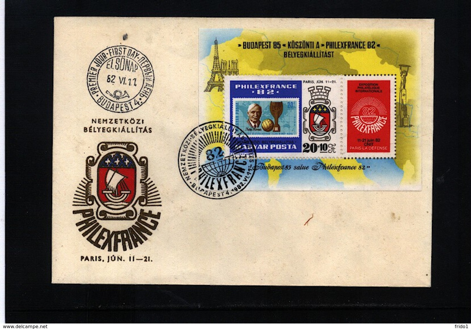 Hungary 1982 PHILEXFRANCE Block FDC - Briefe U. Dokumente