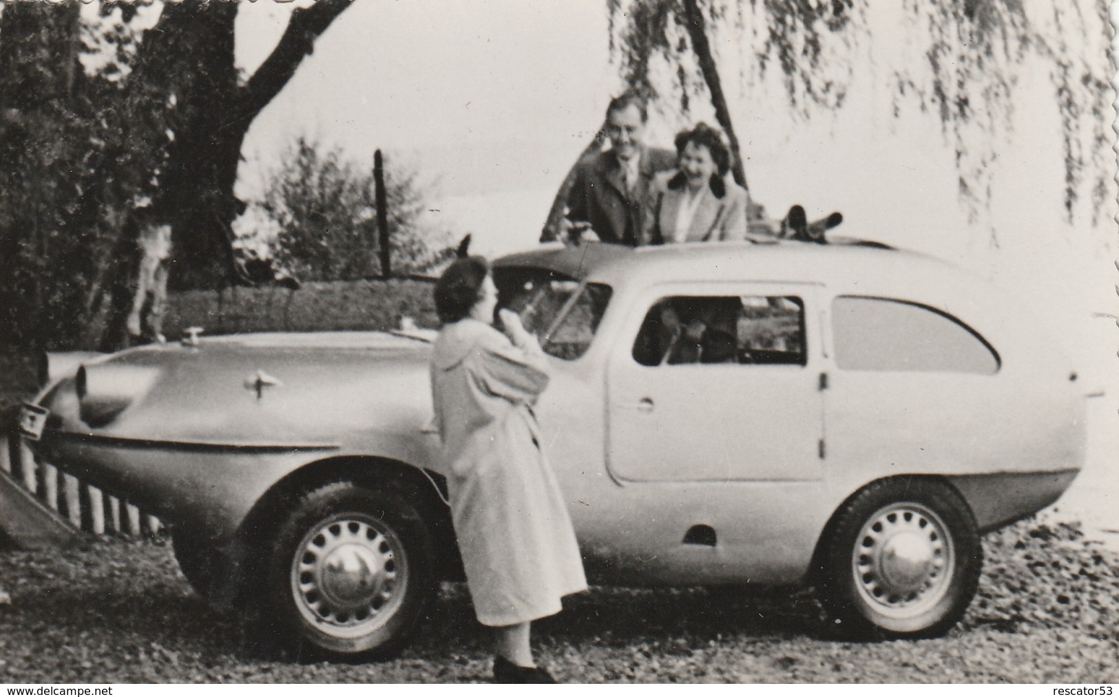 Très Rare Photo Originale Voiture Amphibie Années 40-50 Format 13x8.5 Cm - Automobiles