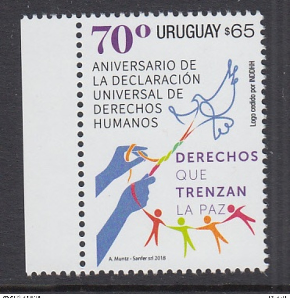 5.- URUGUAY 2018 70th Anniversary Of The Universal Declaration Of Human Rights - Uruguay