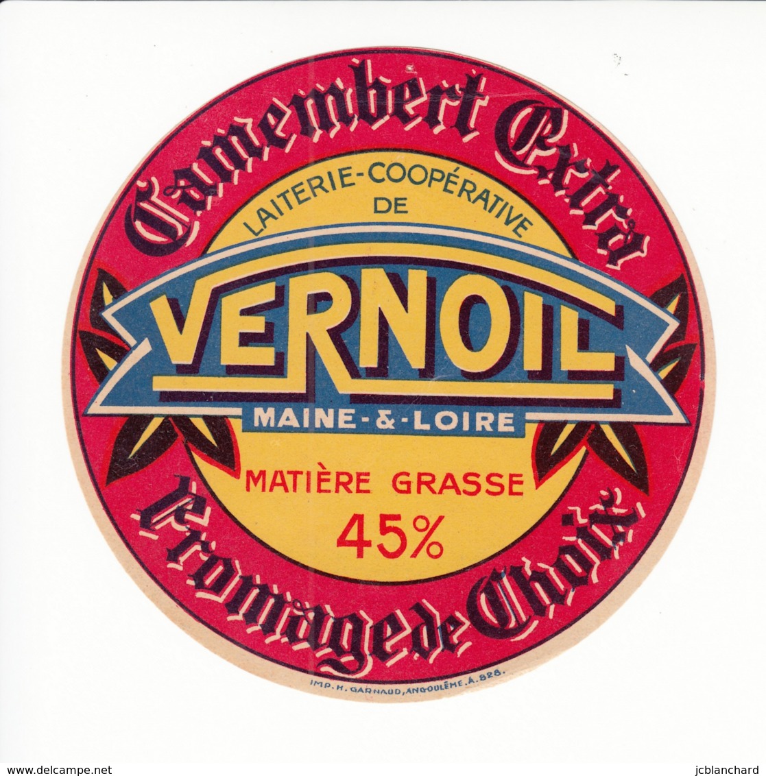 Etiquette De Fromage Camembert - Vernoil - Maine Et Loire. - Fromage