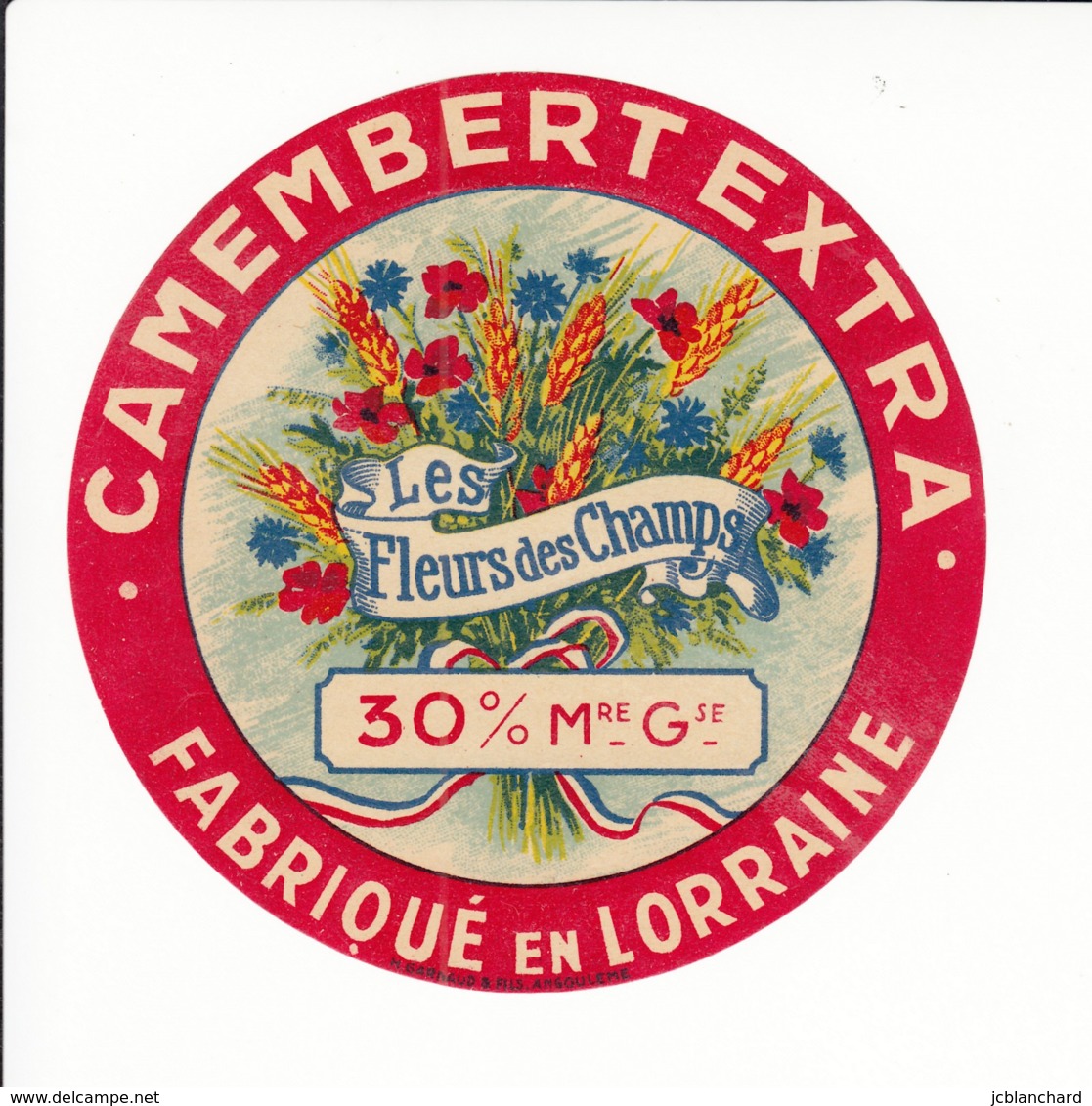 Etiquette De Fromage Camembert - Les Fleurs Des Champs - Lorraine. - Fromage