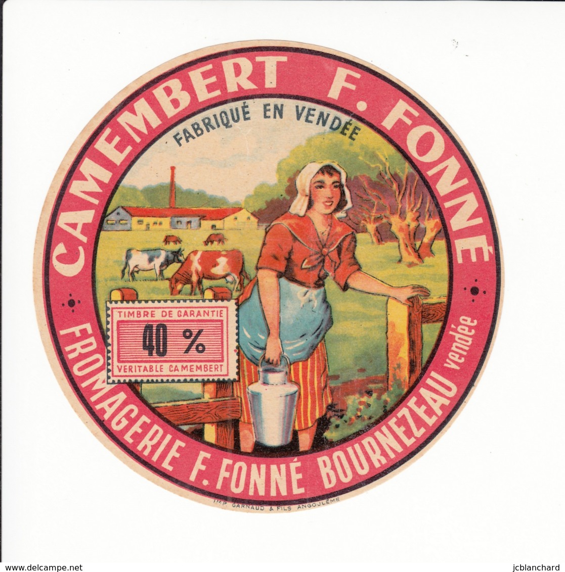 Etiquette De Fromage Camembert - Fonné - Bournezeau - Vendée. - Fromage