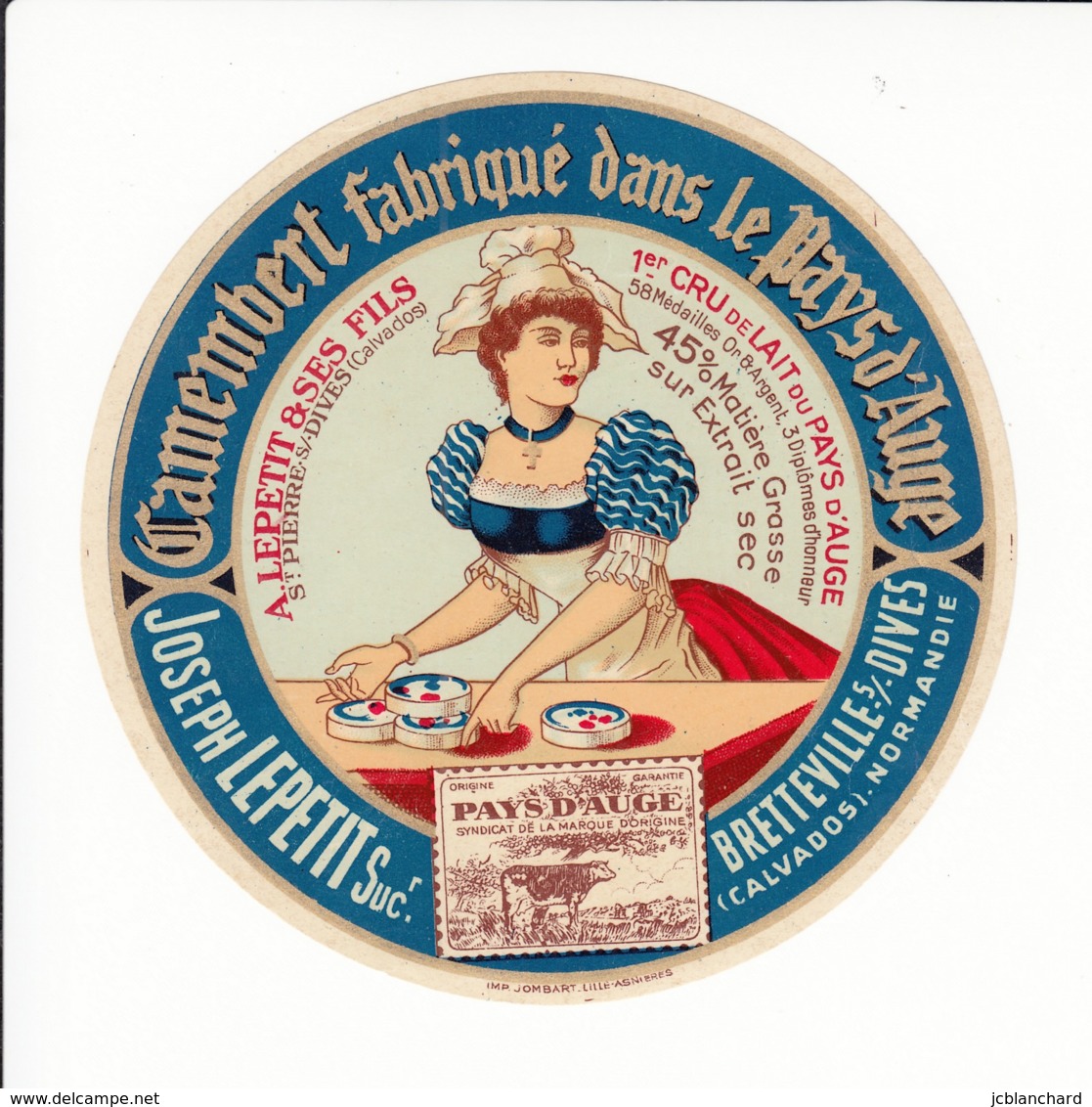 Etiquette De Fromage Camembert - Joseph Lepetit - Bretteville Sur Dives - Calvados. - Fromage