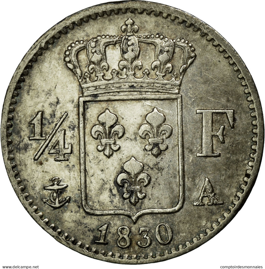 Monnaie, France, Charles X, 1/4 Franc, 1830, Paris, TTB+, Argent, Gadoury:402 - F. 25 Centimes