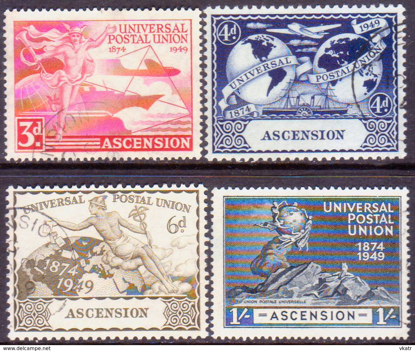 ASCENSION 1949 SG #52-55 Compl.set Used UPU - Ascensione