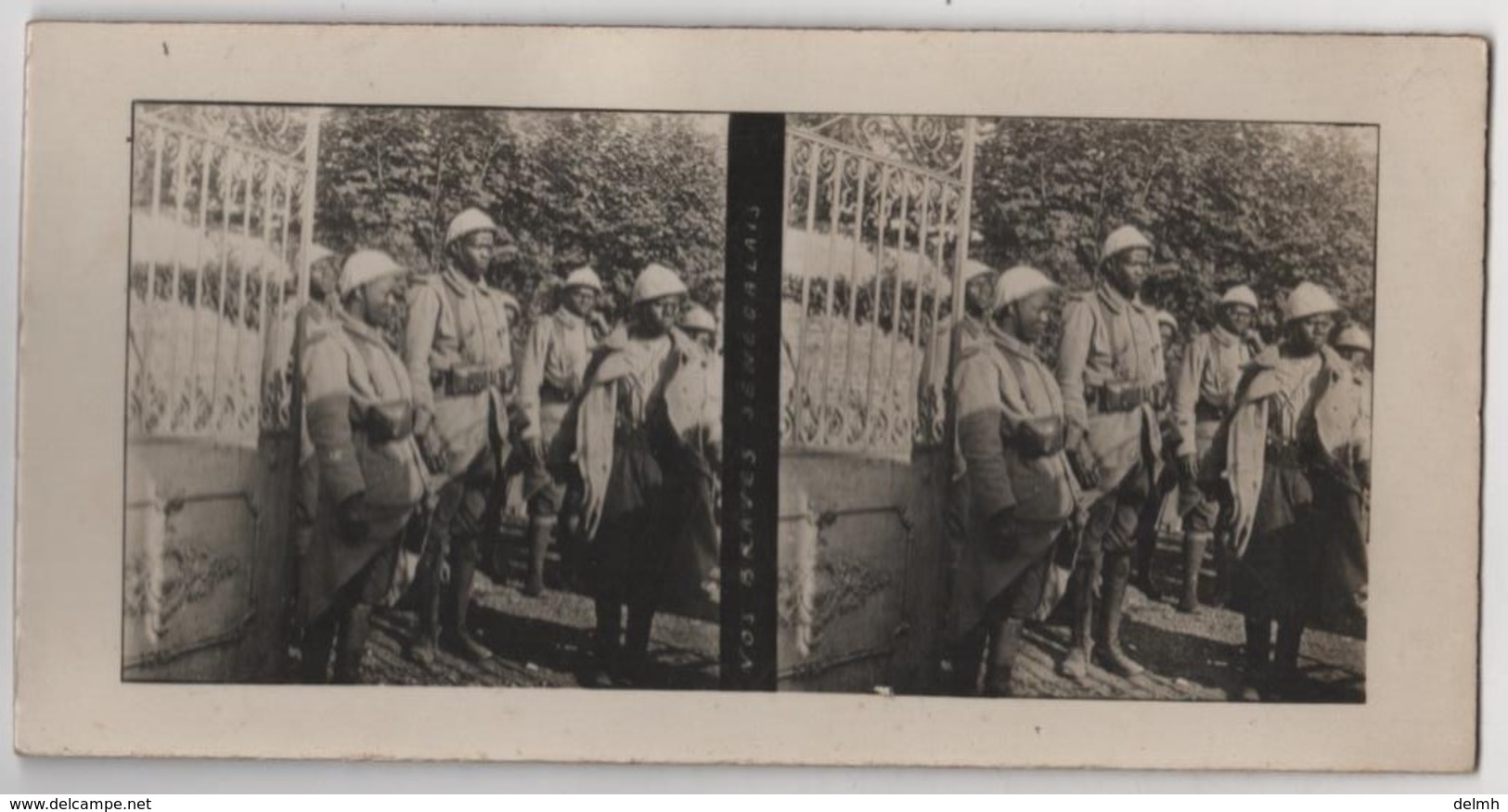 Photo Originale Stereo Militaria WWI Tirailleurs Sénégalais - Photos Stéréoscopiques