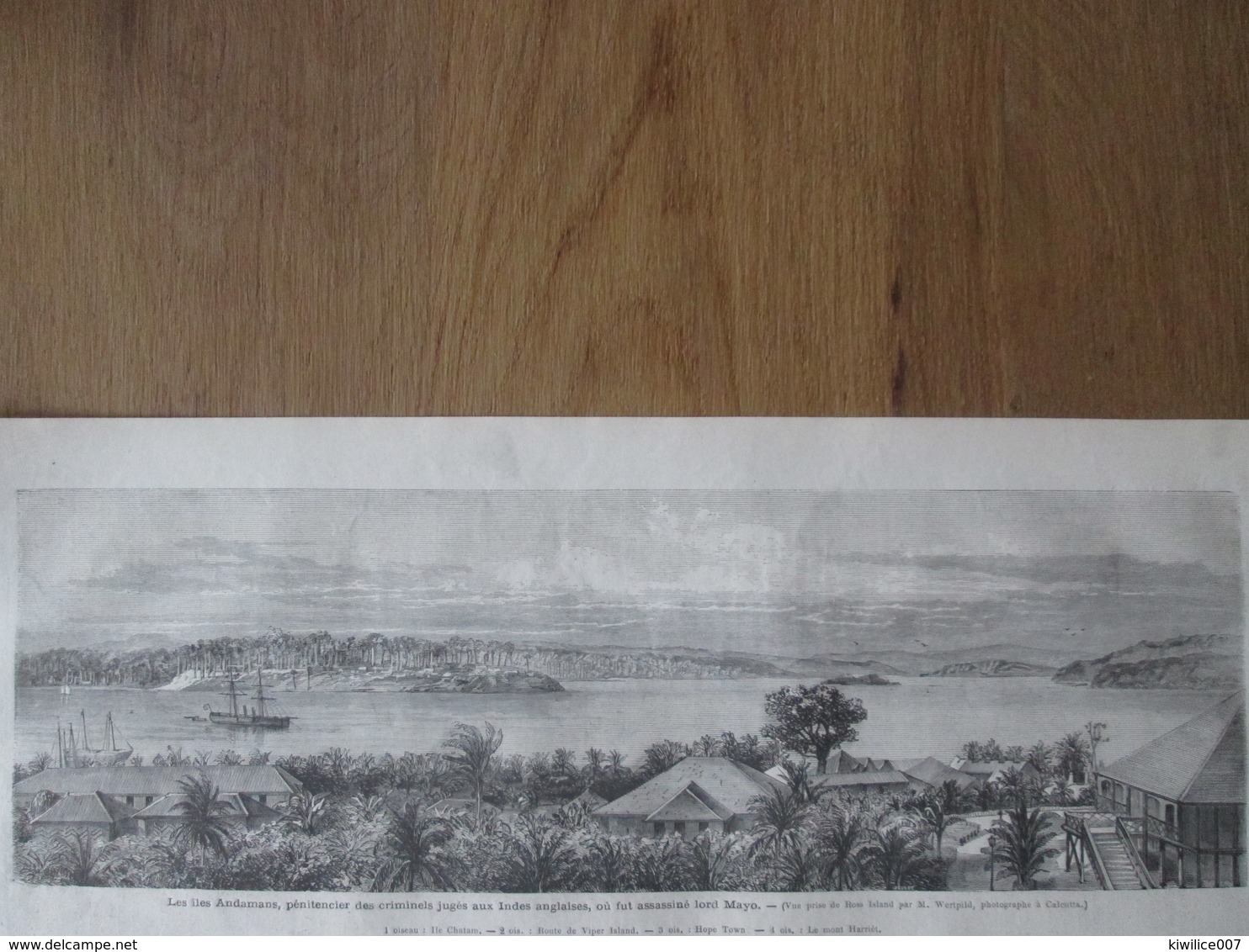 Gravure  1872  Les Iles  ANDAMANS ANDAMAN PORT BLAIR  Pénitencier  Des Indes Anglaises   Lord Mayo - Inde